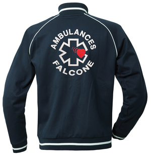 Sweat veste ambulancier avec liseré blanc vue de dos